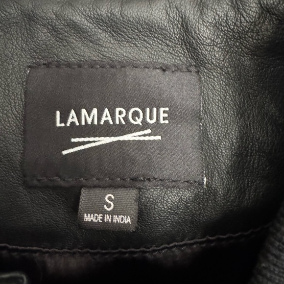 Lamarque Selby Black Leather Bomber Full Zip Moto Jacket S - Picture 8 of 8